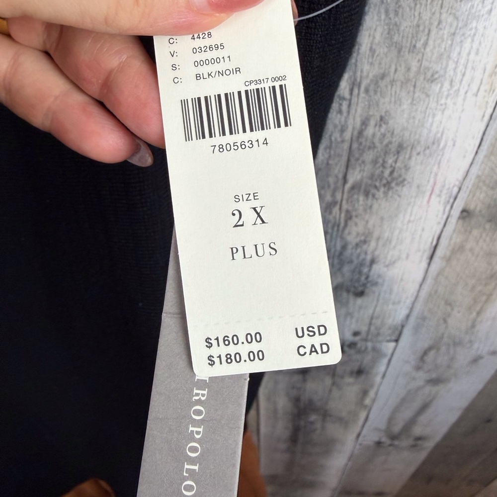 NWT Anthropologie Colorblock Mini Knit Dress in Black Brown Combo Size 2X Plus. - Picture 6 of 16